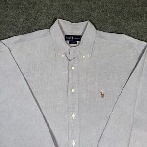 Ralph Lauren Pale Purple Cotton Yarmouth Button Down Dress Shirt Size 16.5 35